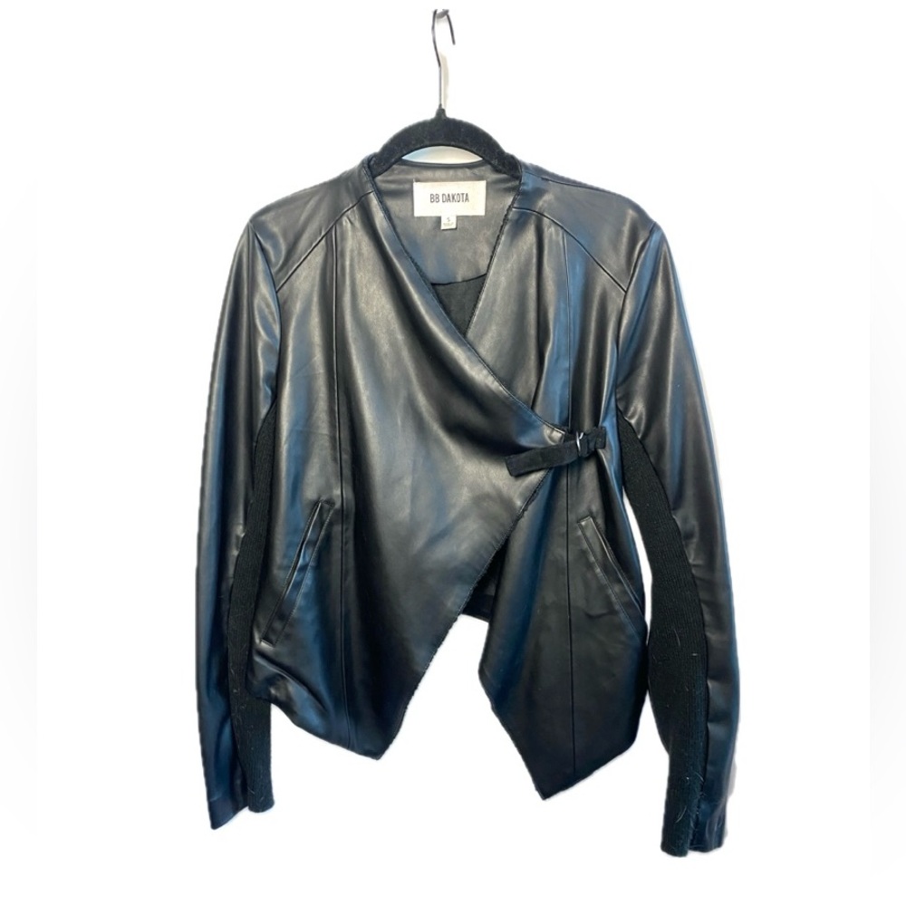 BB Dakota Faux Leather Black Jacket Size Small